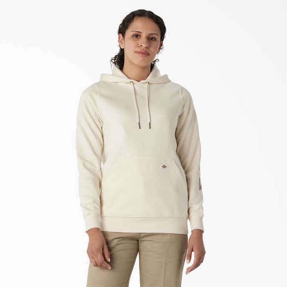 Dickies Tops - Dickies Water Repellent Sleeve Logo Hoodie in Antique White